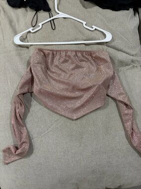 Altar'd State Rose Gold Sparkle Crop Top